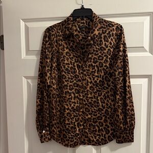 Talbots Brown Leopard Print Blouse